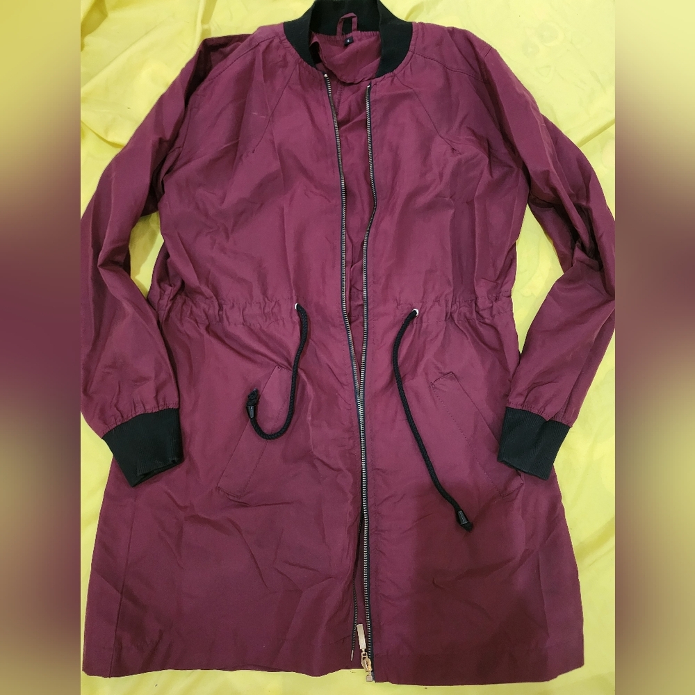 Boohoo Red Utility Jacket with Relaxed Fit and Water-Resistant Material